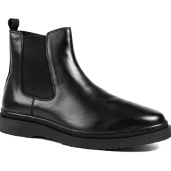 Gregory Warm Lined Leather Chelsea Boots - Black