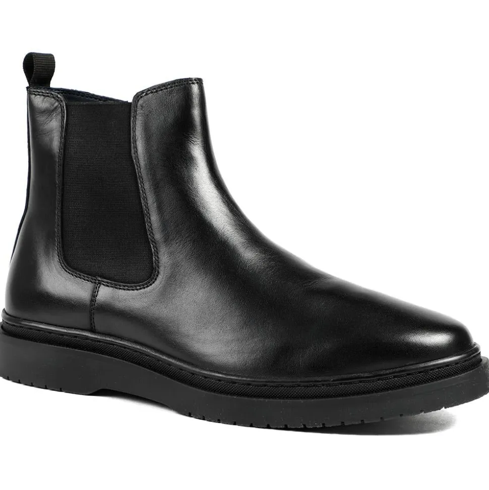 Gregory Warm Lined Leather Chelsea Boots - Black