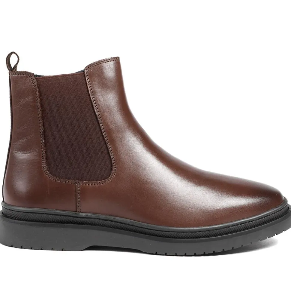 Gregory Warm Lined Leather Chelsea Boots - Dark Brown
