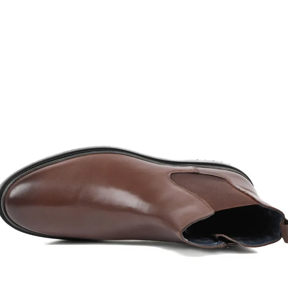 Gregory Warm Lined Leather Chelsea Boots - Dark Brown