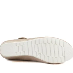 Grippy Adjustable Fasten Mary Janes - Beige
