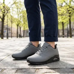 Grippy Lace-Up Trainers - Grey