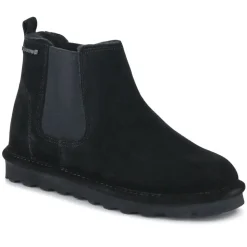 Grippy-Soled Elastic Ankle Boots - Black