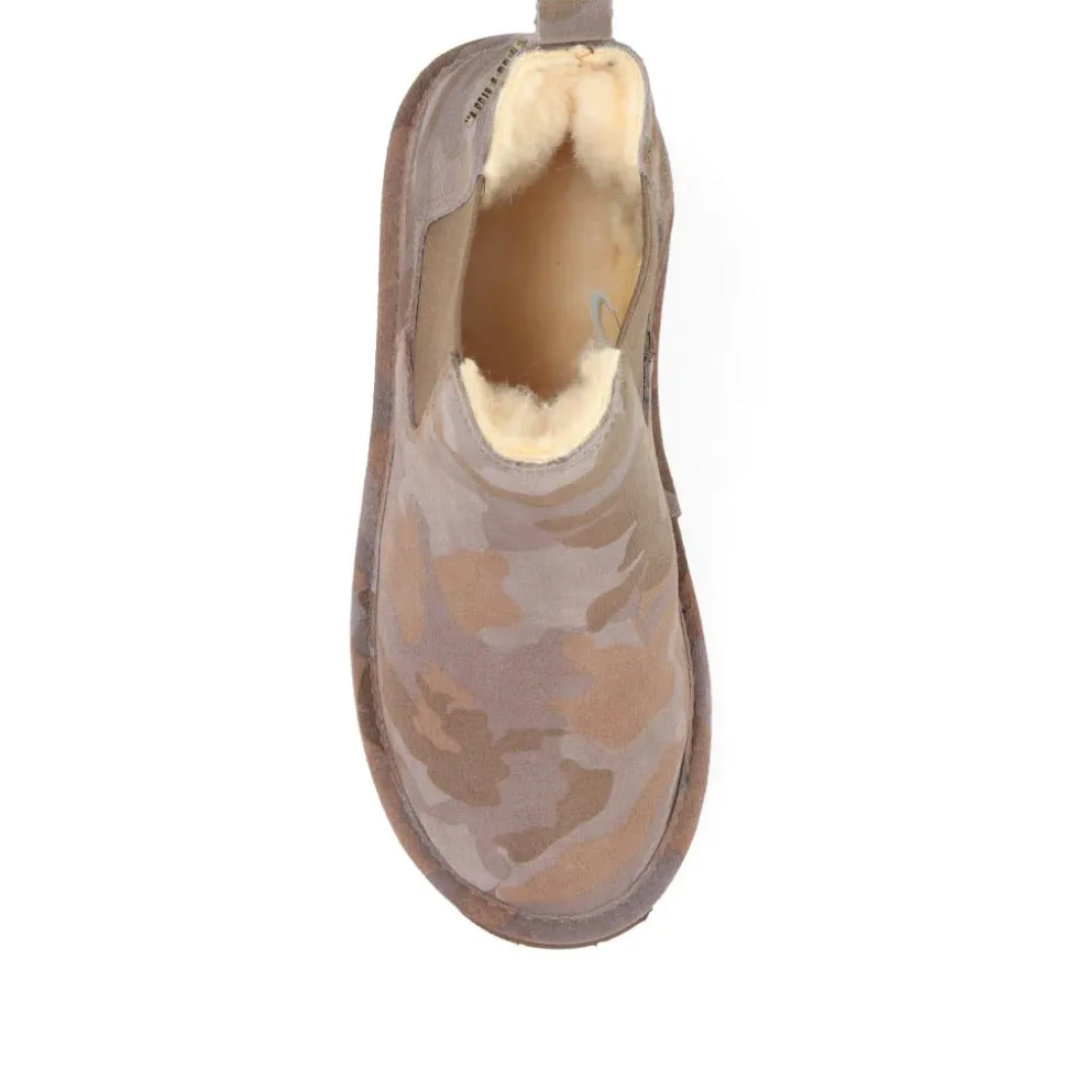 Grippy-Soled Elastic Ankle Boots - Khaki