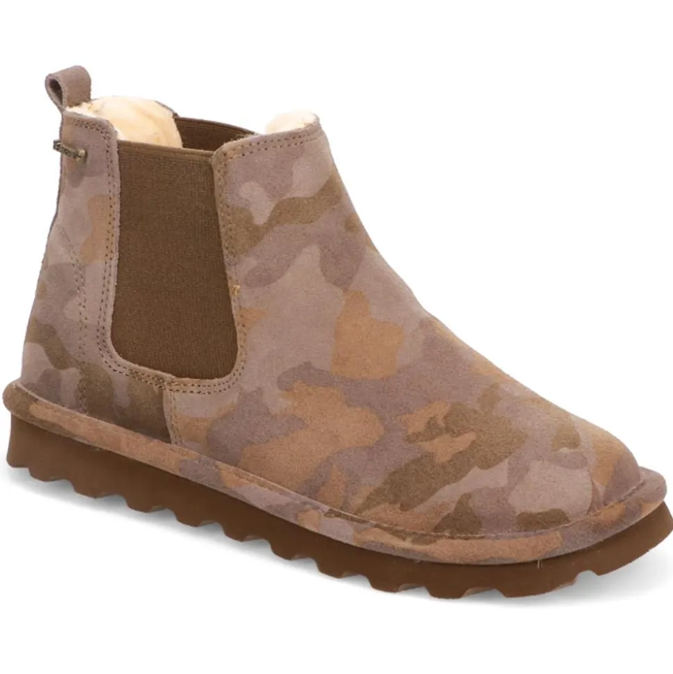 Grippy-Soled Elastic Ankle Boots - Khaki