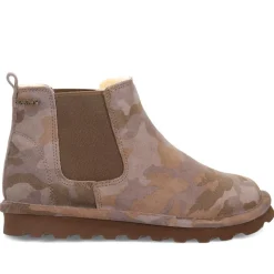Grippy-Soled Elastic Ankle Boots - Khaki
