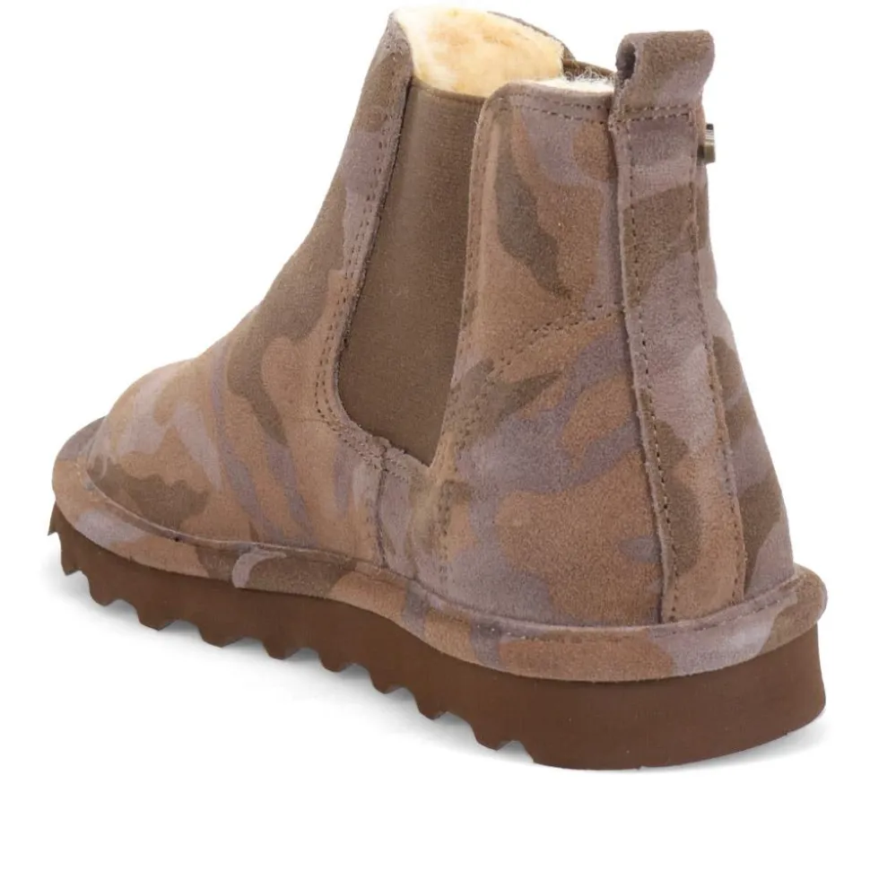 Grippy-Soled Elastic Ankle Boots - Khaki