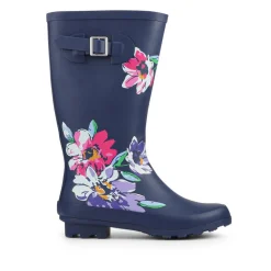 Grip Sole Rubber Wellies - Navy Floral