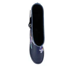 Grip Sole Rubber Wellies - Navy Floral