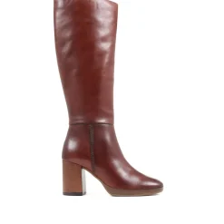 Guia Block Heeled Knee High Boots - Brown