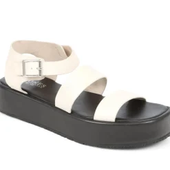 Hailey Leather Platform Sandals - Off White