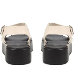 Hailey Leather Platform Sandals - Off White