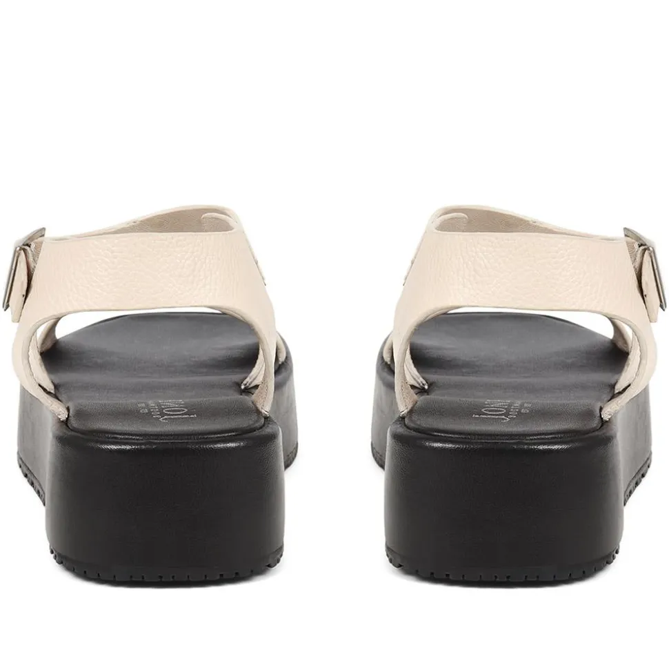 Hailey Leather Platform Sandals - Off White