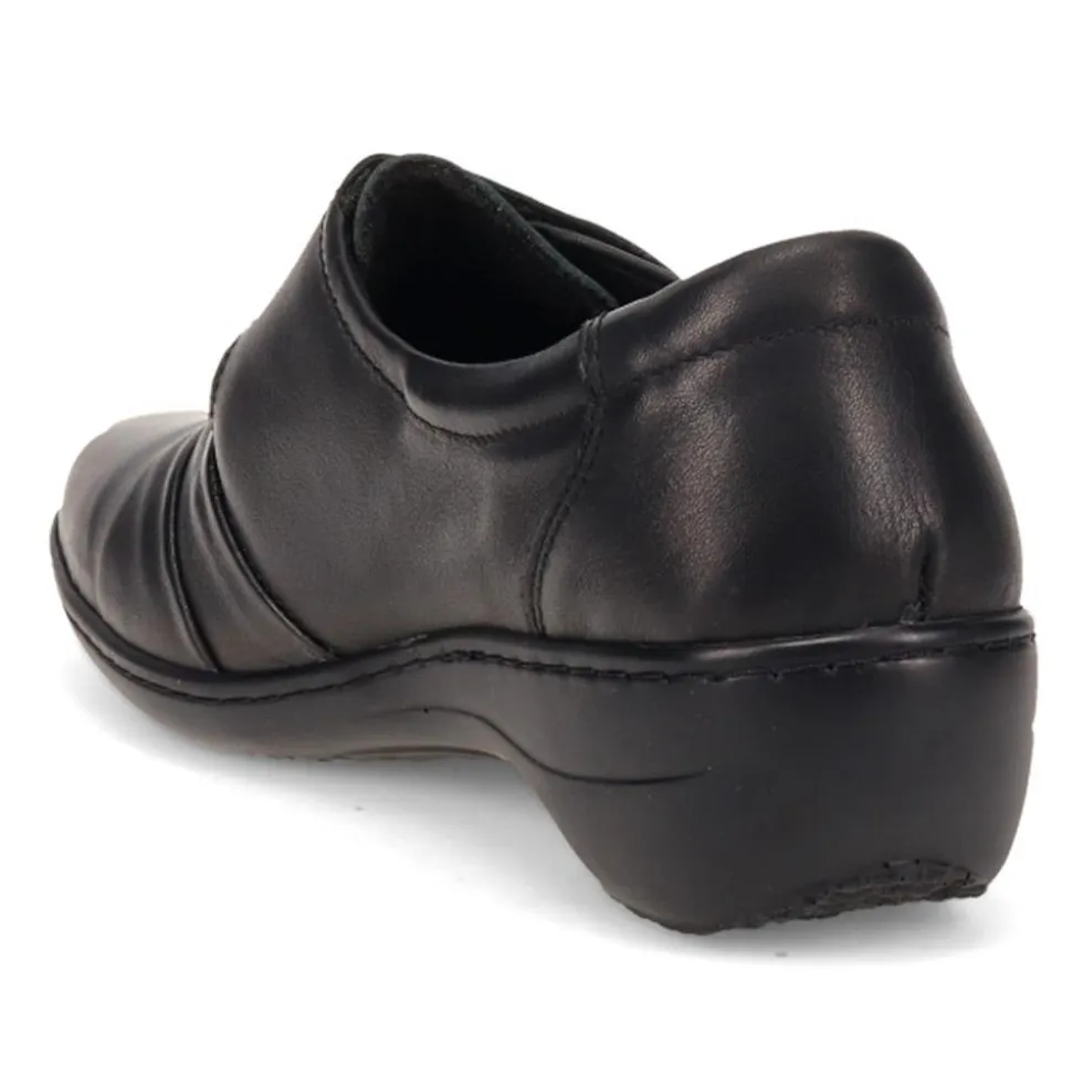 Handmade Leather Shoe with One Touch Strap - Black