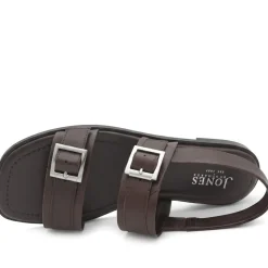 Haniya Leather Dual Buckle Fasten Sandals - Brown Leather