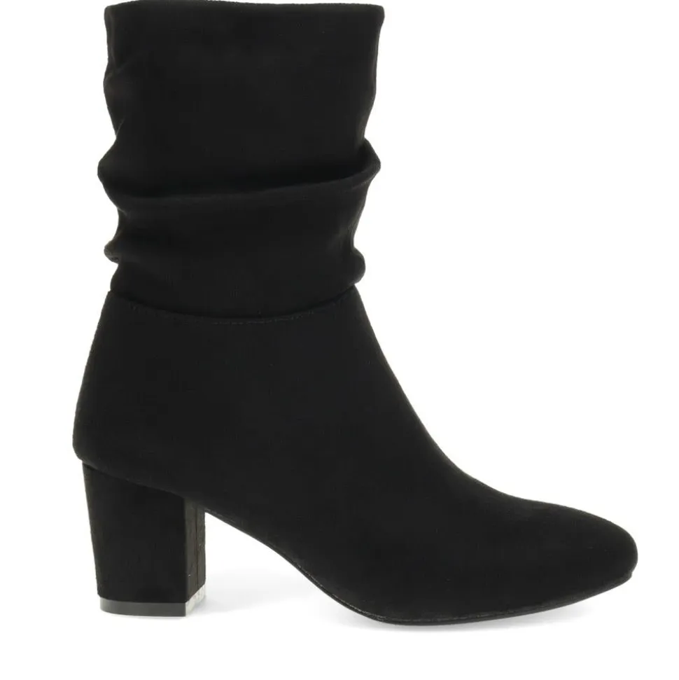 Heeled Calf Boots - Black