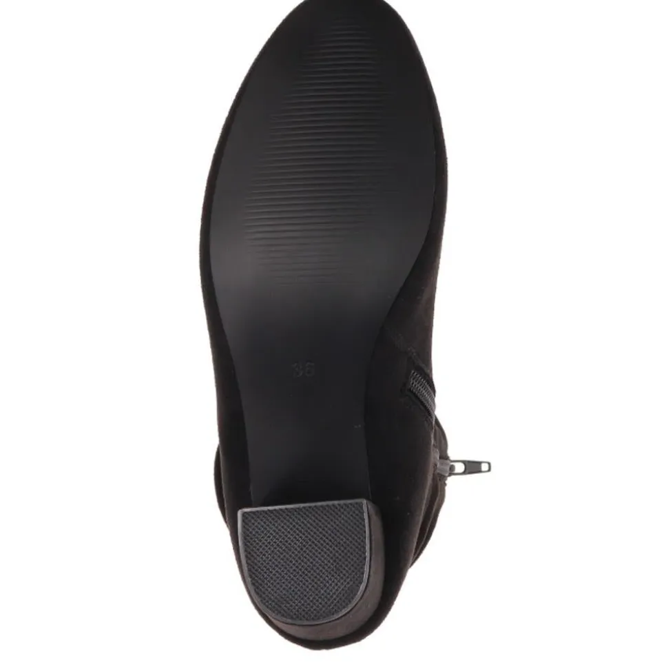 Heeled Calf Boots - Black