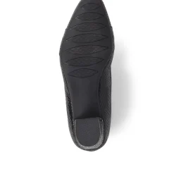 Heeled Court Shoe - Black Snake