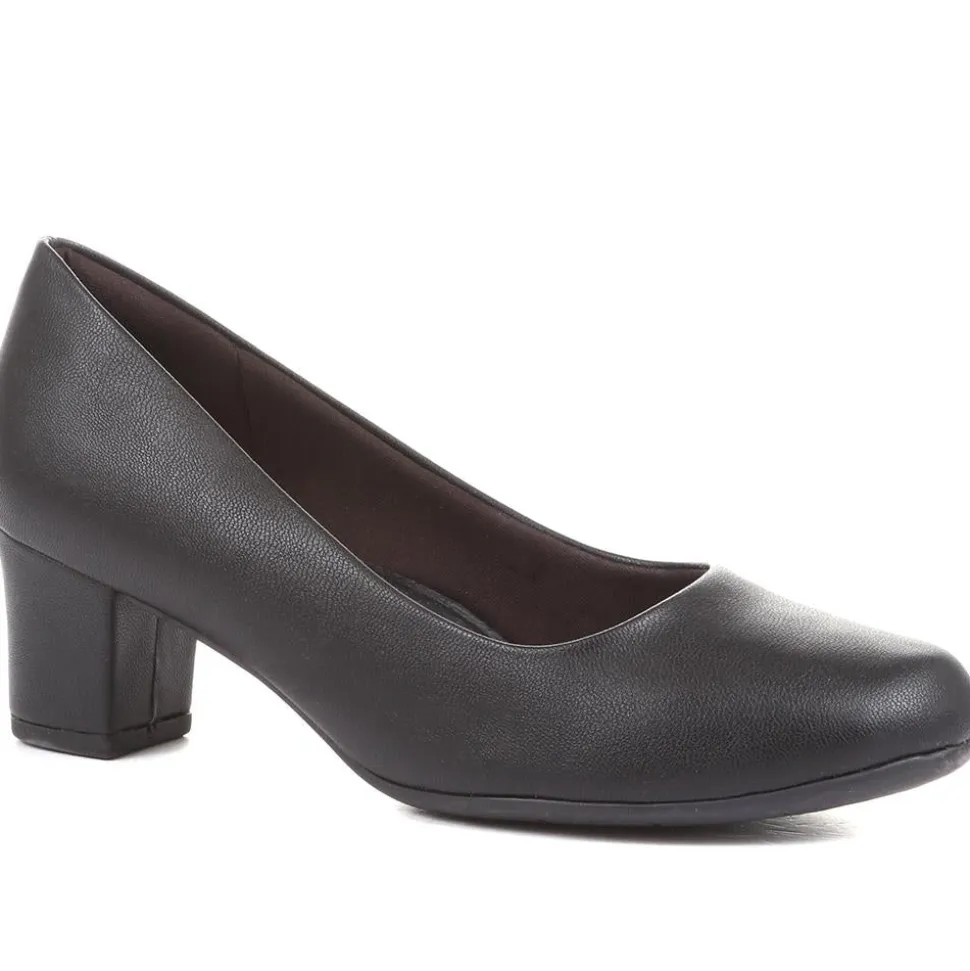 Heeled Court Shoes - Black