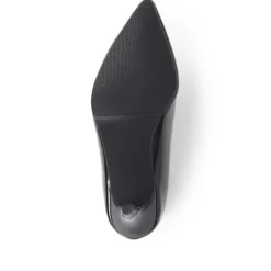 Heeled Court Shoes - Black Patent
