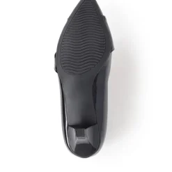 Heeled Court Shoes - Black Patent