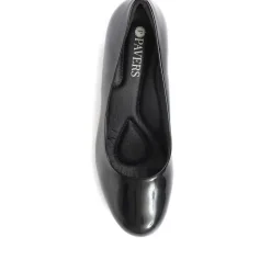 Heeled Court Shoes - Black Patent