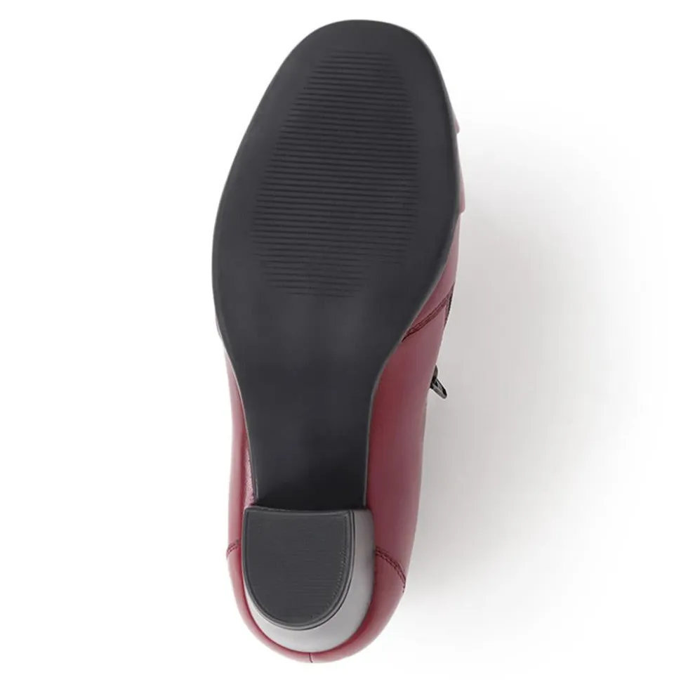 Heeled Court Shoes - Burgundy