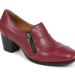 Heeled Court Shoes - Burgundy