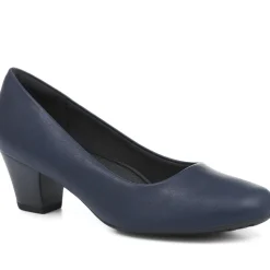 Heeled Court Shoes - Navy