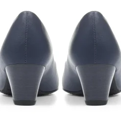 Heeled Court Shoes - Navy