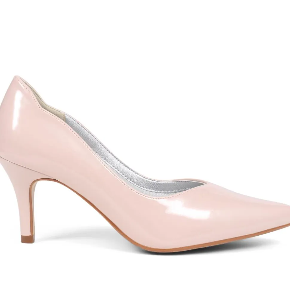 Heeled Court Shoes - Nude