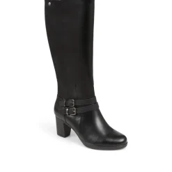 Heeled Knee-High Boots - Black