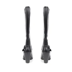 Heeled Knee-High Boots - Black