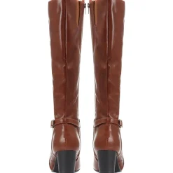 Heeled Knee High Boots - Tan