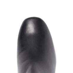 Heeled Leather Ankle Boots - Black