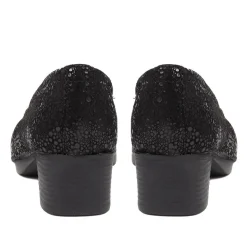 Heeled Leather Loafers - Black