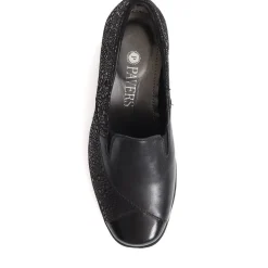 Heeled Leather Loafers - Black