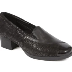Heeled Leather Loafers - Black