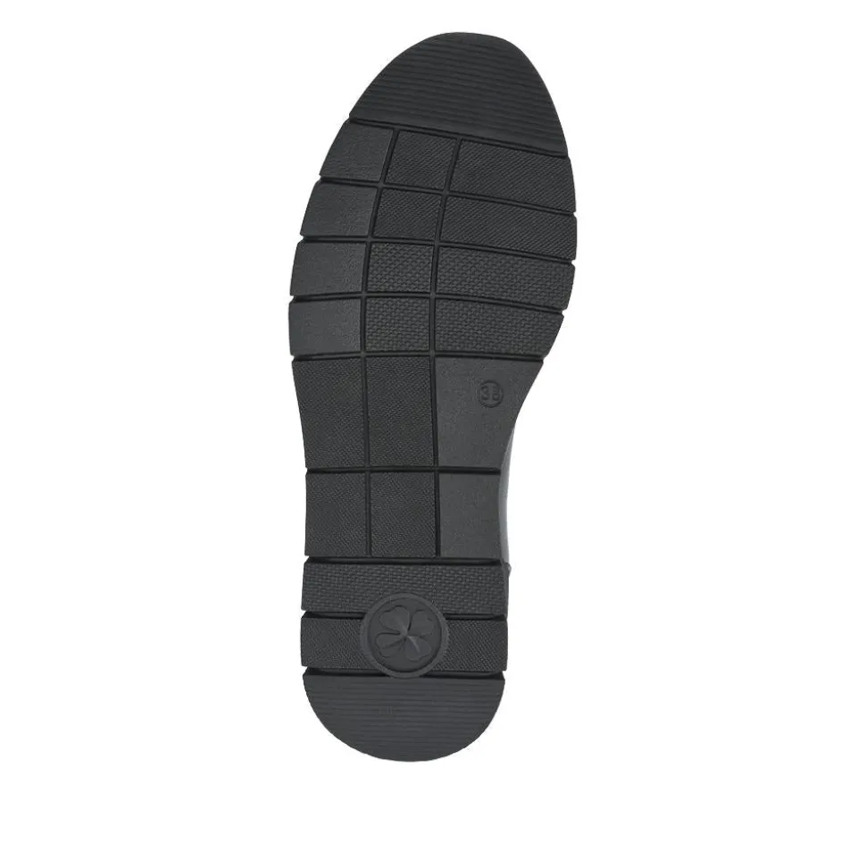 Heeled Leather Penny Loafers - Black