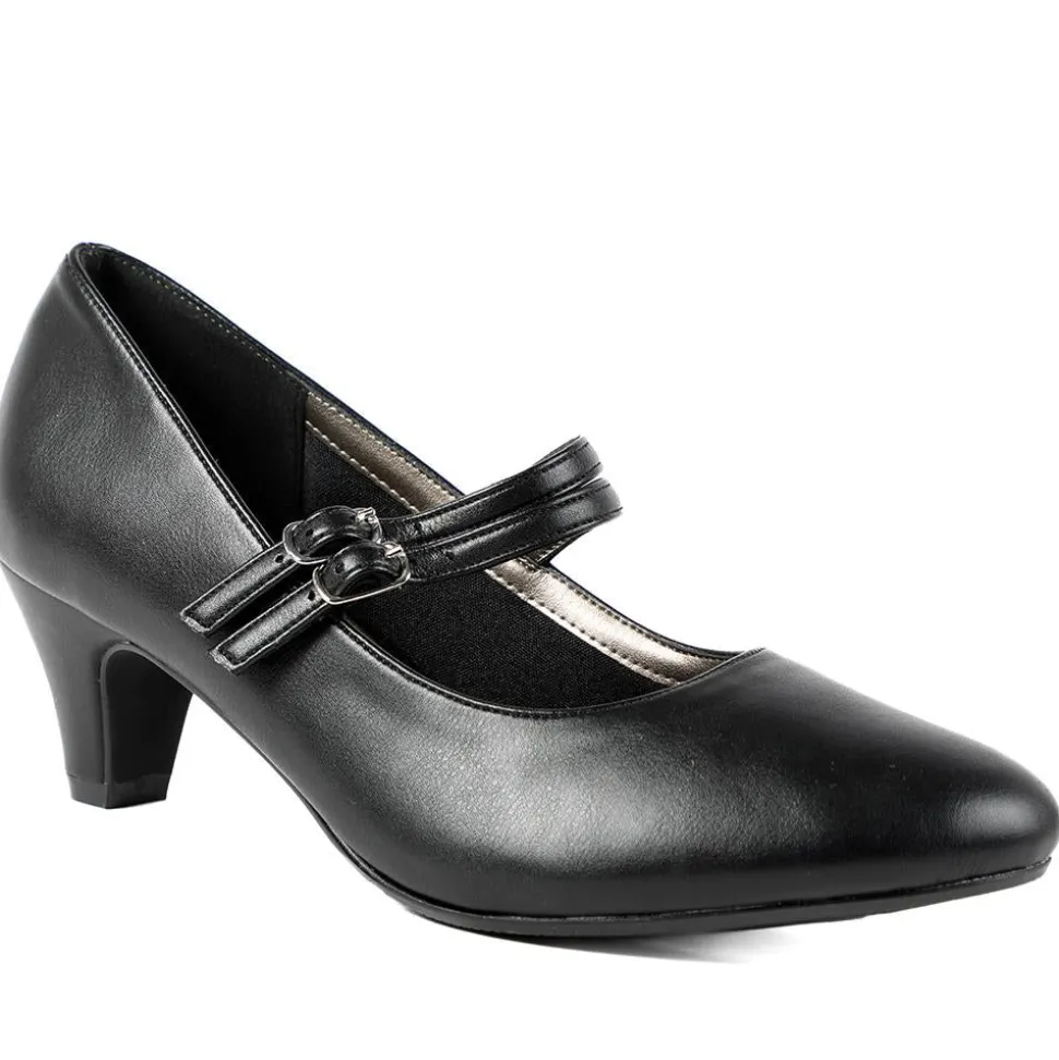 Heeled Mary Janes - Black