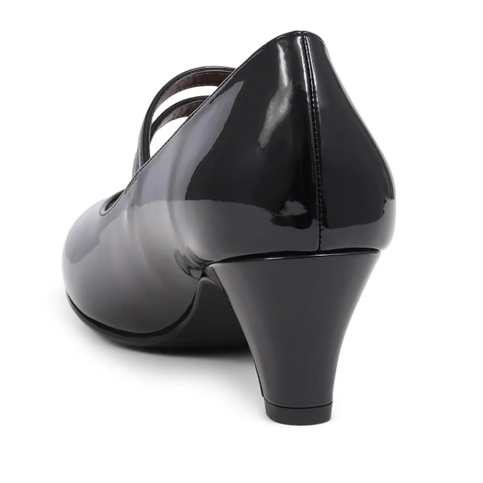 Heeled Mary Janes - Black Patent