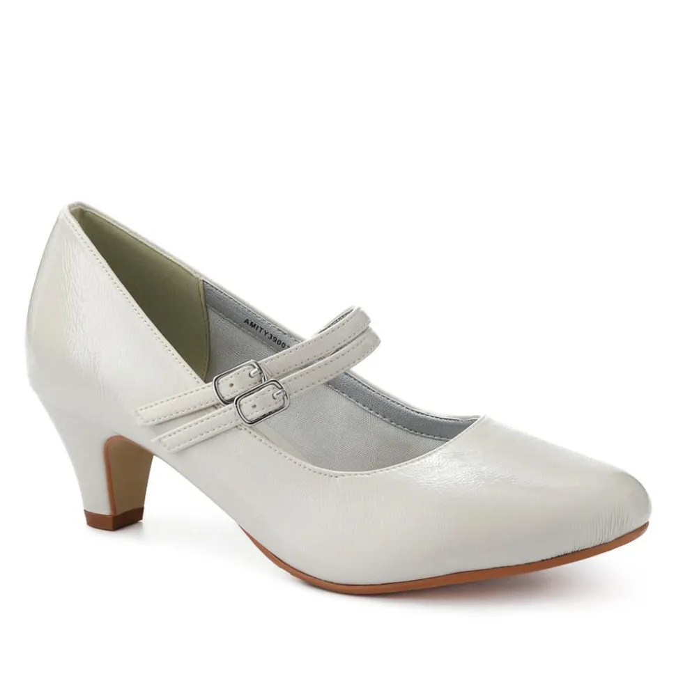 Heeled Mary Janes - Cream