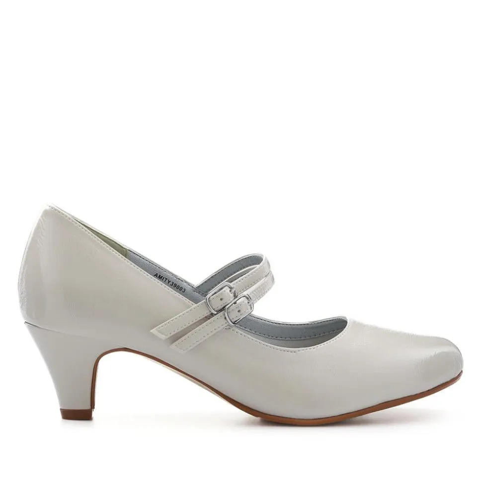 Heeled Mary Janes - Cream