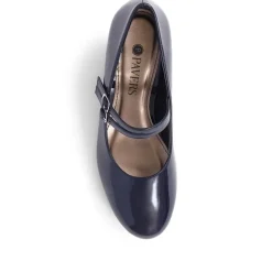 Heeled Mary Janes - Navy Patent