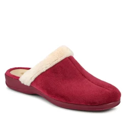 Heeled Mule Slippers - Burgundy