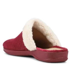 Heeled Mule Slippers - Burgundy