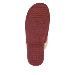 Heeled Mule Slippers - Burgundy
