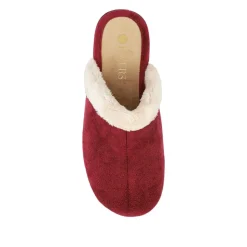 Heeled Mule Slippers - Burgundy