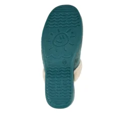 Heeled Mule Slippers - Teal