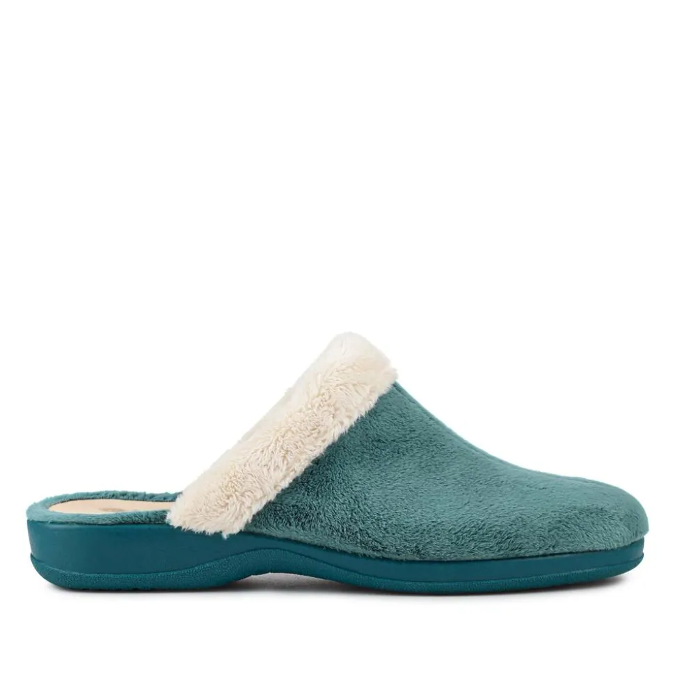 Heeled Mule Slippers - Teal